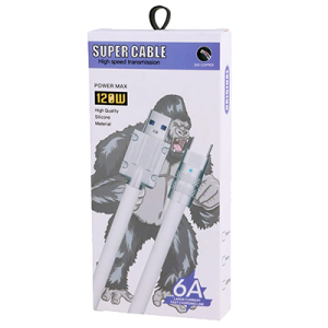 کابل TYPE-C برند SUPER CABLE سرعت شارژ 120W