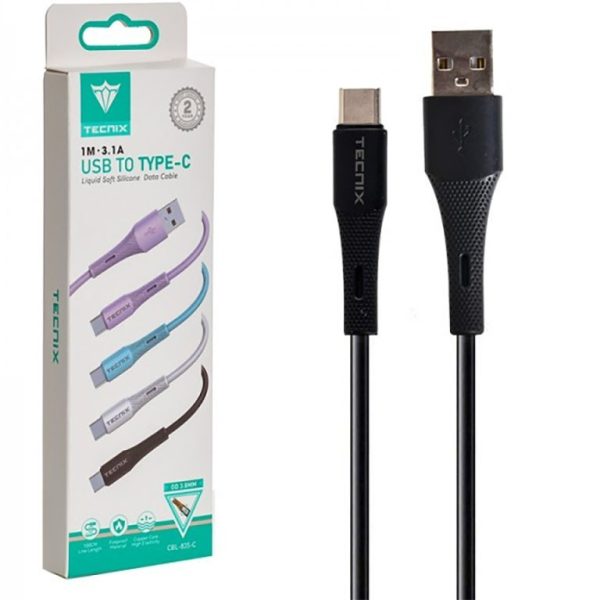 کابل شارژ آیفونی TECNIX یک متری 3.1 آمپر مدل CBL-835-1