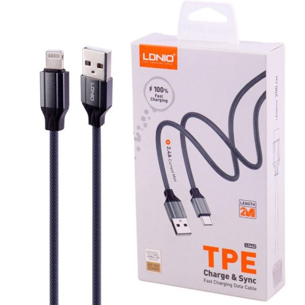 کابل شارژ لایتنینگ به یو اس بی LDNIO مدل LS441